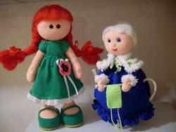 Кукла \Снежка и бабушка на чайник