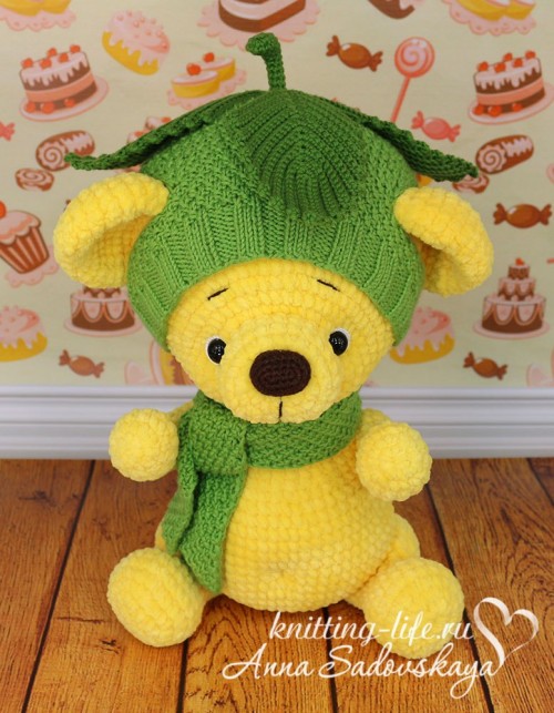 Вязаный мишка Лимончик